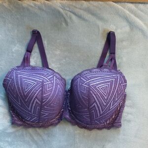 Adore Me Geometric Strappy Purple Bra